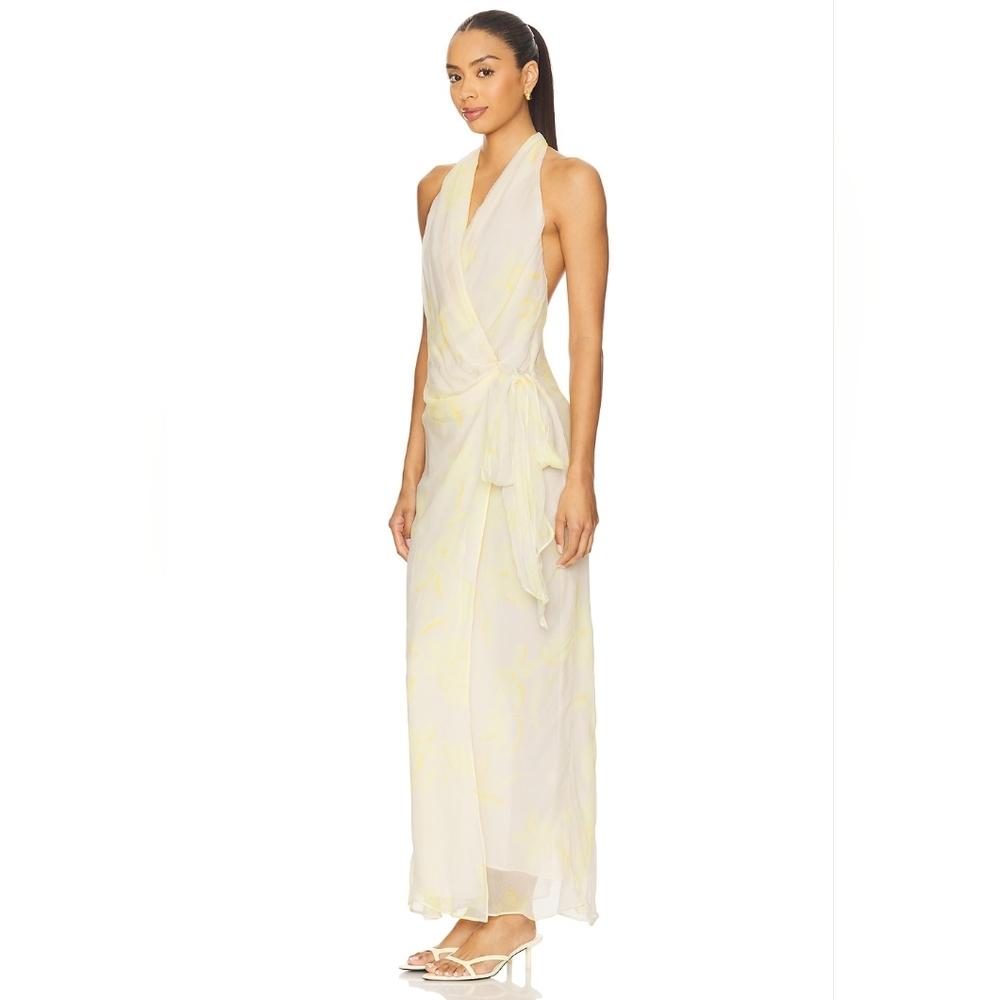 Bec + Bridge Colmar Wrap Maxi Dress in Lemon Floral US 4